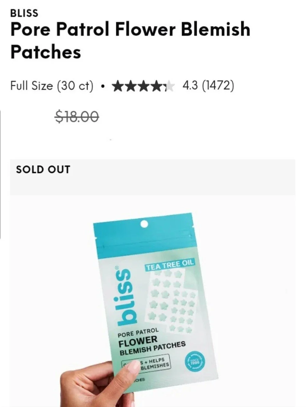 🎉2•$13/3•$18🎉 BLISS Pore Patrol Flower Blemish Acne Patches